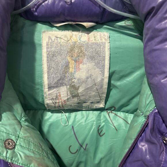 Vintage Purple Moncler Grenoble Puffer Down Jacket Size 2 Detachable Sleeves - Picture 9 of 12